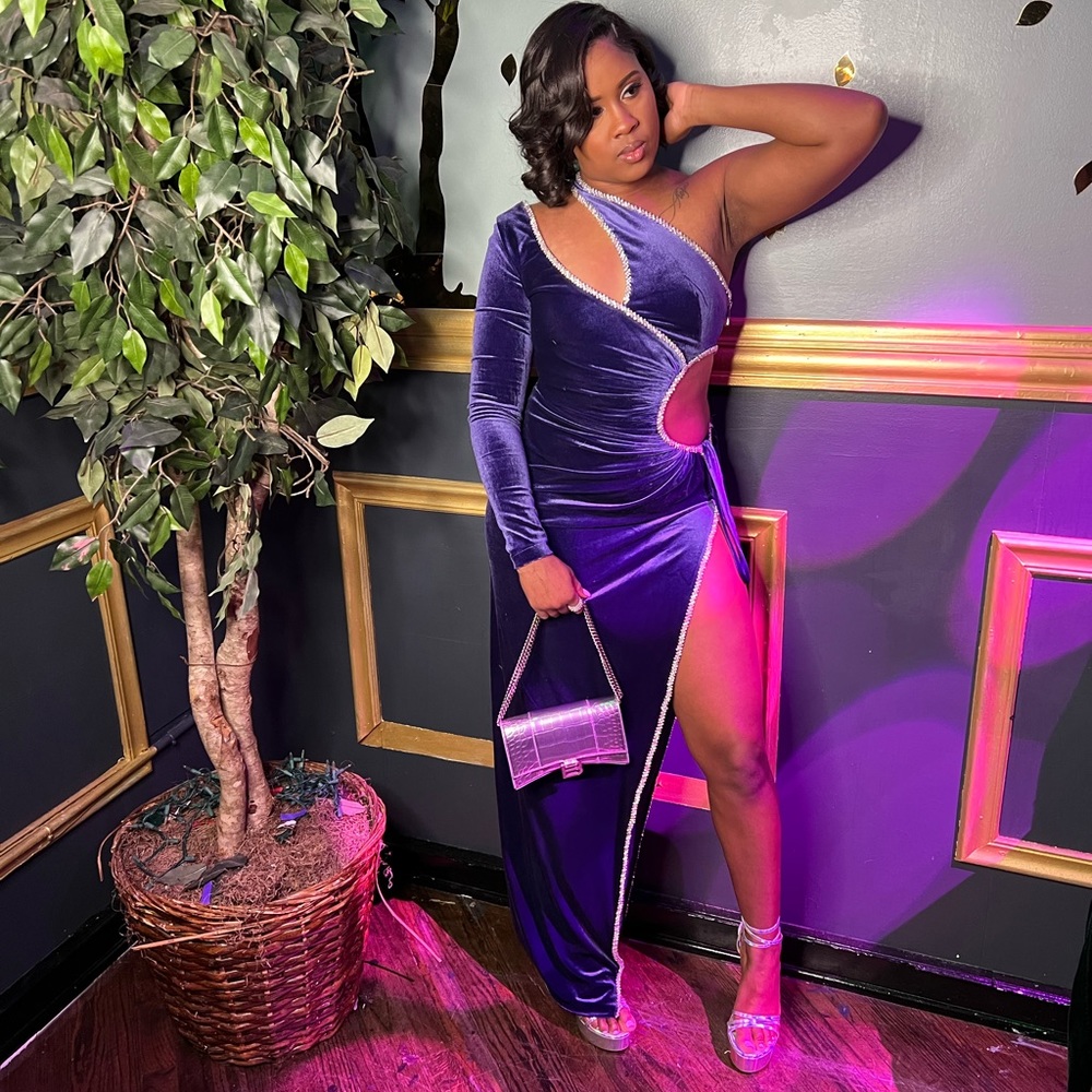 Miss Circle Purple Velvet Gown